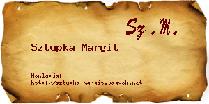 Sztupka Margit névjegykártya